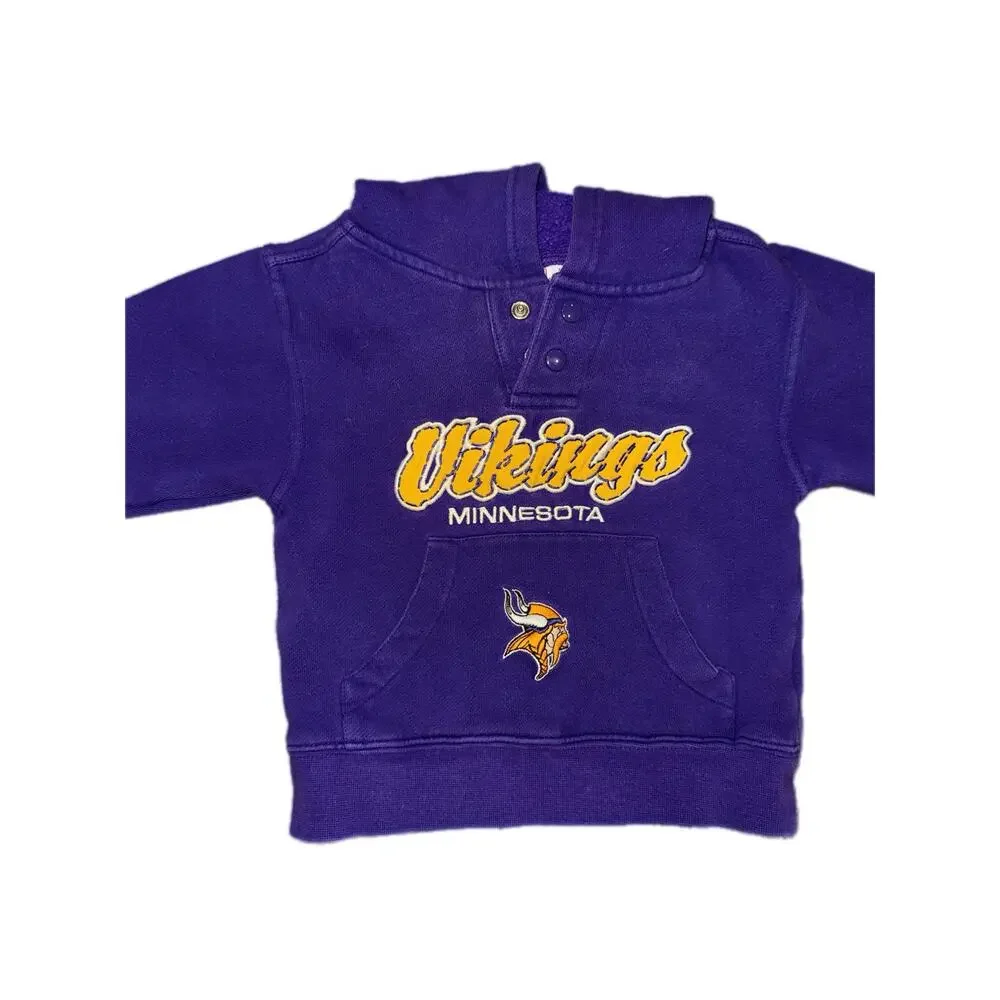 Minnesota Vikings NFL Team Unisex Children Sweatshirt Purple Hoodie / Size 3T